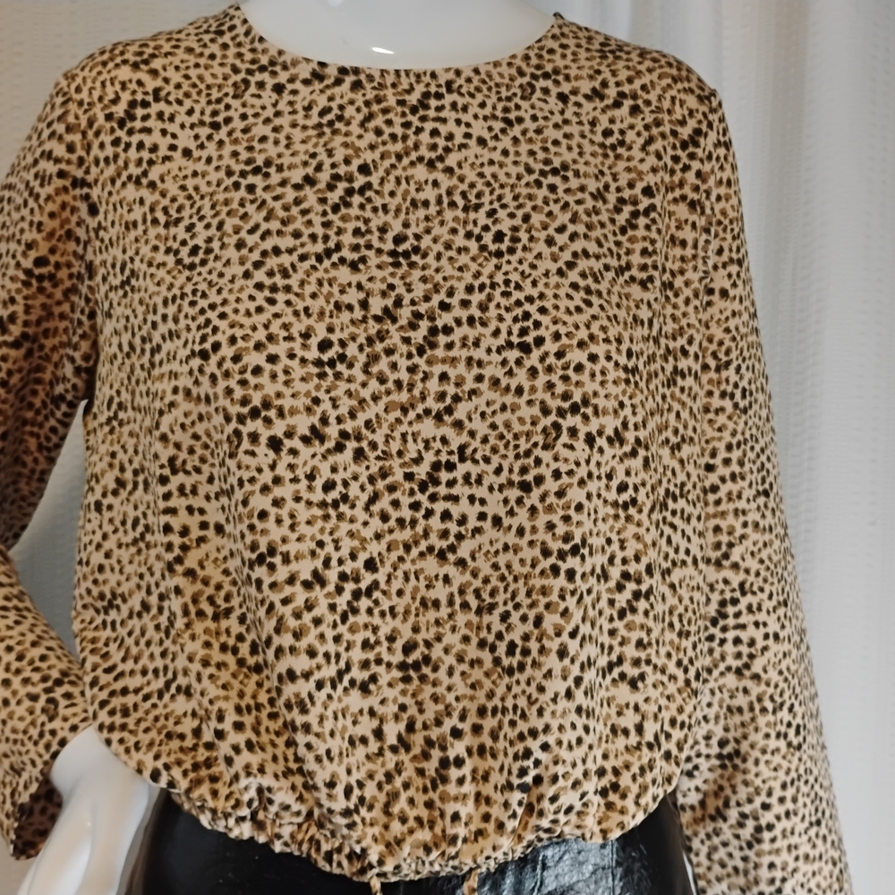 Levi's Leopard Print Blouse - Tan and Black Sixe M